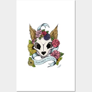 Cat Skull - Remember to Live Posters and Art